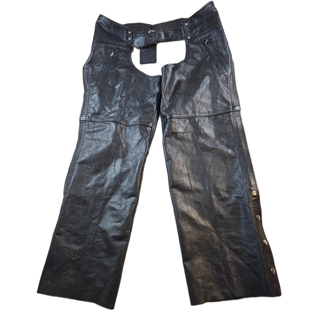 Milwaukee Leather Motorcycle Chaps Mens 5XL Black Biker Riding Gear Adjustable